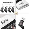 CUXWEOT Personalized Santa Claus Motorcycle Christmas Stocking Customize Name Xmas Socks for Family Holiday Decorations Gift 17.52 x 7.87 Inch view 4