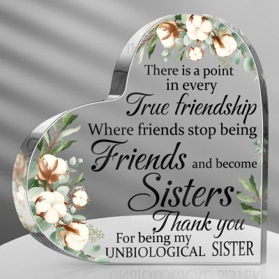 Spiareal Friends Gifts for Women Friendship Graduation Plaque Best Flower Sister Birthday Bestie Thank You Gift for Teacher Mom Female Acrylic Friendship(Kapok Style)