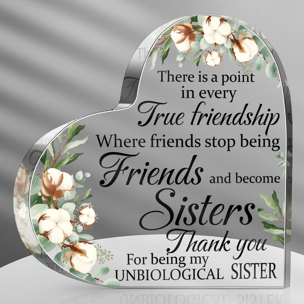 Spiareal Friends Gifts for Women Friendship Graduation Plaque Best Flower Sister Birthday Bestie Thank You Gift for Teacher Mom Female Acrylic Friendship(Kapok Style)
