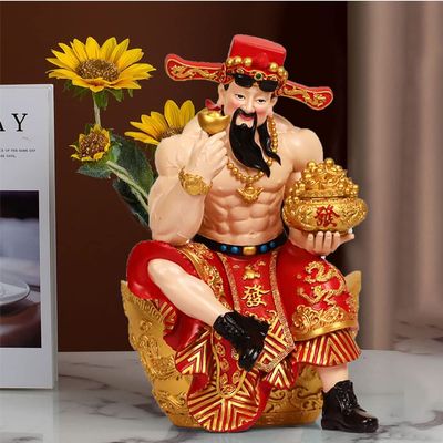 ZCBYBT Muscle Figure Statue God of Wealth Decoration Shop Front Desk Decoration is Applicable to Living Room, Bedroom, Office Shop,18.5 * 31cm