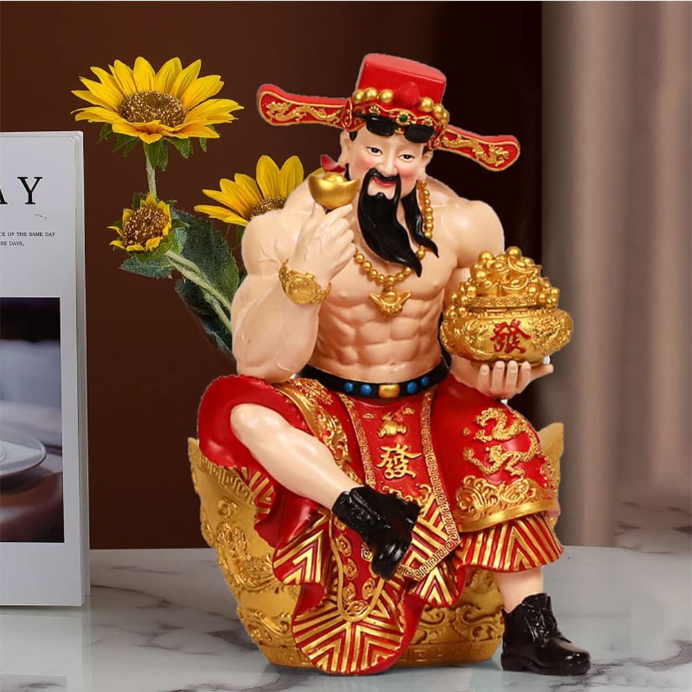 ZCBYBT Muscle Figure Statue God of Wealth Decoration Shop Front Desk Decoration is Applicable to Living Room, Bedroom, Office Shop,18.5 * 31cm