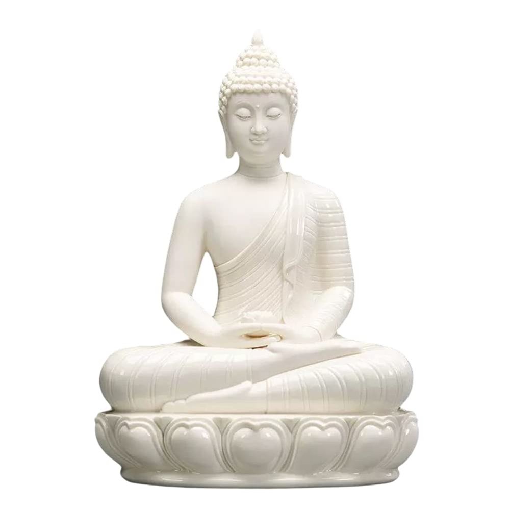 ZCBYBT 35Cm Ceramic Buddha Statue Buddah Decoration for Zen Decor Spiritual Room Decor Meditation