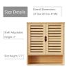 DRDINGRUI Bamboo Cabinet, Wall Mount Cabinet for Bathroom, Medicine Cabinet with Shelf view 4