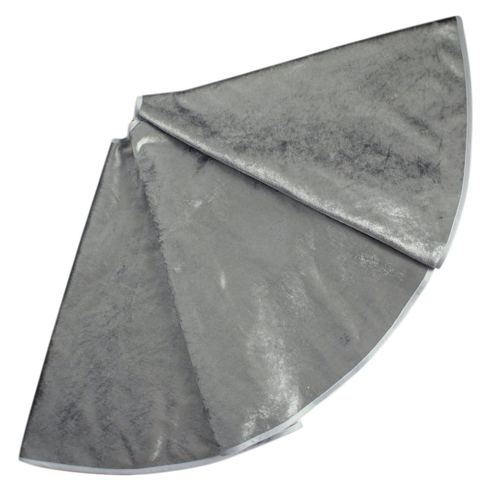 LJFMDLN Christmas Tree Skirt 50 Inch Silver Velvet Tree Skirt Tree Bottom for Merry Christmas Party Tree Ornaments (Size : 50inch)