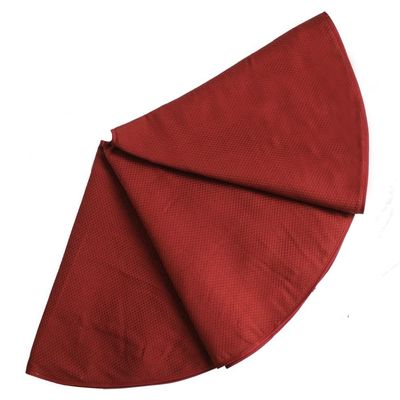 LJFMDLN Christmas Tree Skirt 36/50 Inch Cream/Gold/red Jacquard Tree Skirt for Merry Christmas Party Tree Ornaments (Color : Red, Size : 50inch)