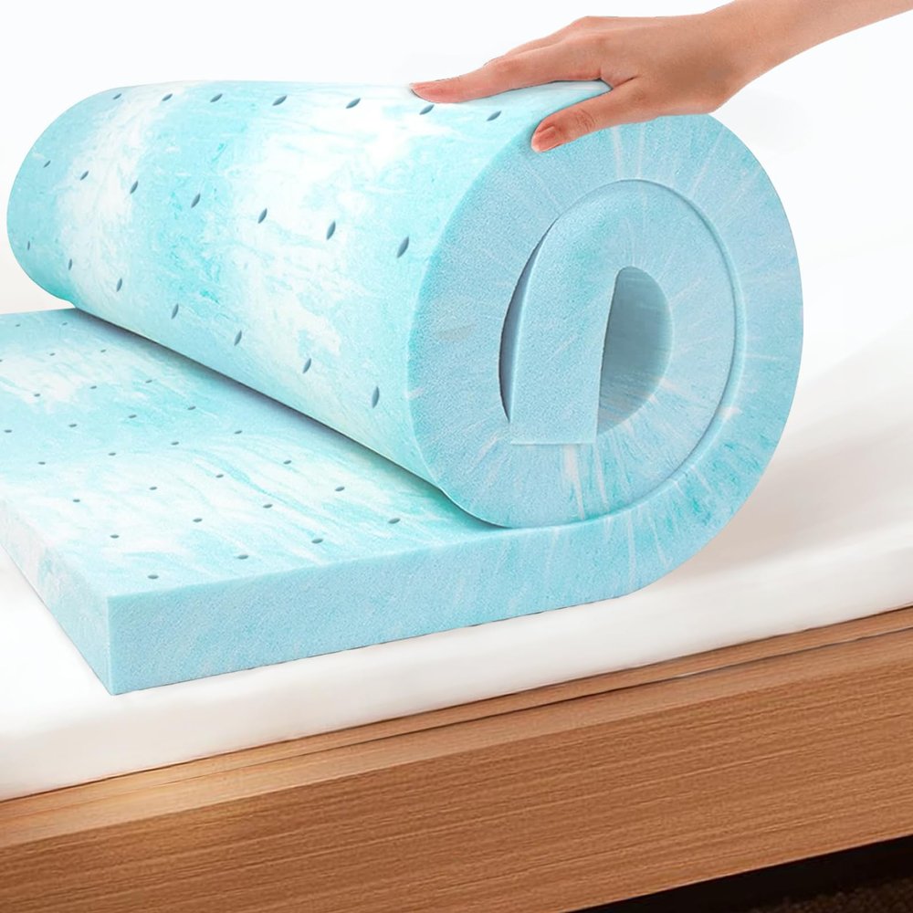 EGO Topper 4 Inch King Memory Foam Mattress Topper, Gel Foam Mattress Topper for Pressure Relief, Ventilated Design Bed Topper in a Box, CertiPUR-US Certified, 76"80", Medium