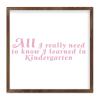 All I Really Need to Know I Learned in Kindergarten Wooden Sign, Saying Proverbs Framed Wood Sign, 7x7in Life Style Quotes Printed Hanging Wall Art for Bedroom Decor Housewarming Gift view 1