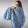 MHUQIA Chenille Chunky Knit Blanket 59x70in, Chunky Knit Blanket Throw, Hand-Knitted Yarn Throw Blanket, Soft Throw Blanket, Knitted Blankets, Cozy, Machine-Washable view 2
