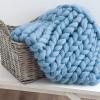 MHUQIA Chenille Chunky Knit Blanket 59x70in, Chunky Knit Blanket Throw, Hand-Knitted Yarn Throw Blanket, Soft Throw Blanket, Knitted Blankets, Cozy, Machine-Washable view 3