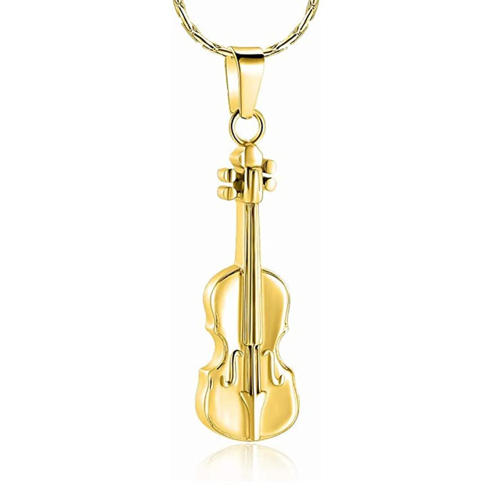 SHEIL Violin Urn Necklace for Ashes Keepsake Memorial Musical Instrument Ashes Jewelry for Loved One,1