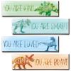Yalikop 4 Pcs Dinosaur Room Decor for Boys, Inspirational Posters Wall Plaque for Kids Bedroom Nursery Classroom Dinosaur Prints Wall Art Decor(Cool Colors,16 x 5 Inch) view 1