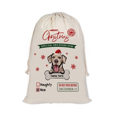 MALIHONG Personalized Christmas Santa Sack Dog Rhodesian Ridgeback Custom Name Canvas Large Chirstmas Gift Bags for Xmas Decor Storage Sacks for Presents 19.5x31.5 Inch