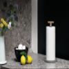 Alessi Kitchen Roll Holder in Colorado Steel with Epossidic Resin, Dark Grey, Bamboo Wood Knob, Multicoloured, One Size view 3