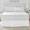 BLC White Twin Bed Skirt, 14 Inch Tailored Drop, Premium Quality Microfiber, Pleated Split Corner Bed Skirt, Easy Fit with All Around Coverage, Machine Washable, Wrinkle Free and Fade Resistant view 1