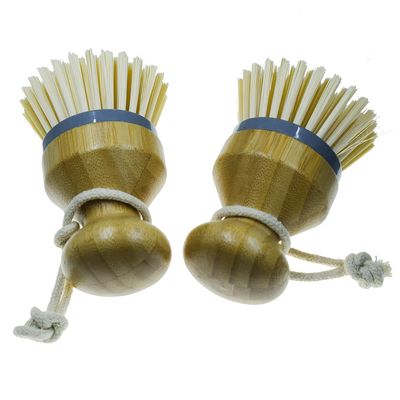 Rangale (Pack of 2) Kitchen Dish Scrub Brush for Dishes Pots Pans Kitchen Sink Cleaning Brushes, Bamboo Palm Brush