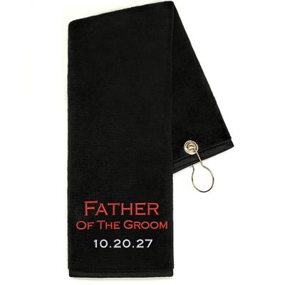 Lifetime Creations Personalized Father of Groom Golf Towel: Embroidered Father of the Groom Gift