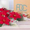 Factory Direct Craft Set of 12 Artificial Poinsettia and Holly Christmas Picks - Poinsettia Blooms for Christmas Trees and Holiday Decorations (5" Blooms) view 1