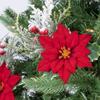 Factory Direct Craft Set of 12 Artificial Poinsettia and Holly Christmas Picks - Poinsettia Blooms for Christmas Trees and Holiday Decorations (5" Blooms) view 2