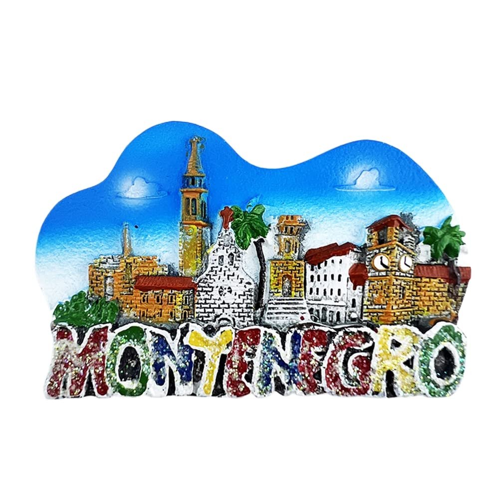 3D Montenegro Fridge Magnet Souvenir Gift,Resin Handmade Montenegro Refrigerator Magnet Home & Kitchen Decoration Collection
