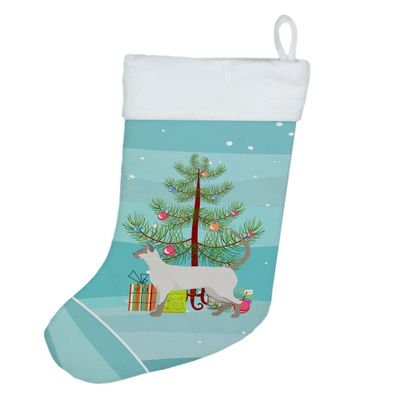 Caroline's Treasures CK4710CS Siamese Modern #1 Cat Merry Christmas Christmas Stocking Fireplace Hanging Stockings Christmas Season Party Decor Family Holiday Decorations