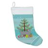 Caroline's Treasures CK4695CS Russian Blue #1 Cat Merry Christmas Christmas Stocking Fireplace Hanging Stockings Christmas Season Party Decor Family Holiday Decorations view 2