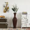 34-Inch Brown Metal Floor Vase: Elegant Centerpiece Home Decor, Dried Flower, Artificial Flower, Living Room Decoration, Bedroom Decoration, Tall Vase, Contemporary Interior Design view 2