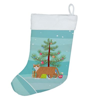 Caroline's Treasures CK4617CS European Shorthair #1 Cat Merry Christmas Christmas Stocking Fireplace Hanging Stockings Christmas Season Party Decor Family Holiday Decorations