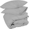 British-Linen Luxury 100% Egyptian Cotton Duvet Cover 3 Piece Set with Zipper Closure - 1 Zipper Duvet Cover and 2 Pillowcase - 400 TC, Breatheable & Warm - Light Grey Solid, Twin Size. view 3