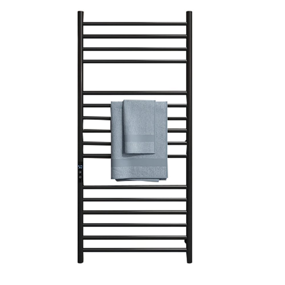 YJSG Towel Warmer Rack,Wall Mounted Electric Towel Warmer,Intelligent Electric Heated Towels Dryer,with Built-in Timer and Hardwired and Plug in(16 Bars),Black,Plug in