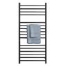 YJSG Towel Warmer Rack,Wall Mounted Electric Towel Warmer,Intelligent Electric Heated Towels Dryer,with Built-in Timer and Hardwired and Plug in(16 Bars),Black,Plug in view 1