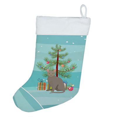 Caroline's Treasures CK4775CS Malayan Cat Merry Christmas Christmas Stocking Fireplace Hanging Stockings Christmas Season Party Decor Family Holiday Decorations