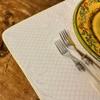 Amelie Michel Luxury French Jacquard Placemat in BB Soleil, Ivory | Stain Resistant, Easy-Care, Machine Washable | Fabric Made in France | Single Placemat view 1