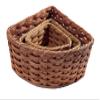 Amish Corner Storage Handmade Solid Oak Woven Wicker Basket (MEDIUM) view 2