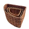 Amish Corner Storage Handmade Solid Oak Woven Wicker Basket (MEDIUM) view 3