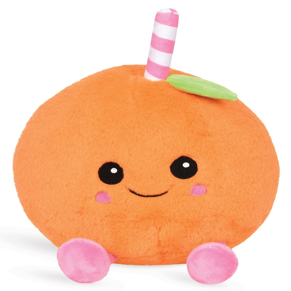 iscream Kawaii Cutie 10" Plush Juicy Orange with Embroidered Accents for All Ages