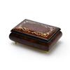 Contemporary Wood Tone Music Box with an Arabesque Wood Inlay Design - Someday My Prince Will Come view 1