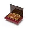 Hand Made Red Wine Double Heart and Roses 30 Note Music Jewelry Box - Scarborough Fair view 3
