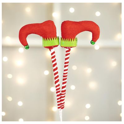 Group of 3 Christmas Elf Boots Stems for Holiday Decorating and Christmas Displays by Factory Direct Craft (19 Inches)