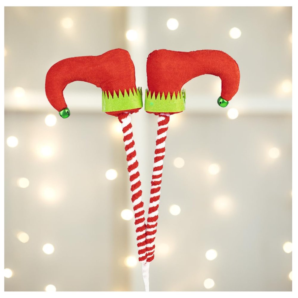 Group of 3 Christmas Elf Boots Stems for Holiday Decorating and Christmas Displays by Factory Direct Craft (19 Inches)