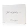 MUUJEE Personalized Guestbook in Eggshell - Premium Custom Modern Guest Book for Wedding Reception, Birthday Party or Events w/Bookmark Blank Pages for Signing 11.5 x 8.5 inches view 1