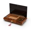 Dark Wood Tone Roses with Ornate Motifs Inlay 30 Note Musical Jewelry Box - Godfather view 3