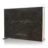 MUUJEE Personalized Guestbook in Charcoal - Premium Custom Modern Guest Book for Wedding Reception, Birthday Party or Events w/Bookmark Blank Pages for Signing 11.5 x 8.5 inches view 1