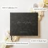 MUUJEE Personalized Guestbook in Charcoal - Premium Custom Modern Guest Book for Wedding Reception, Birthday Party or Events w/Bookmark Blank Pages for Signing 11.5 x 8.5 inches view 3
