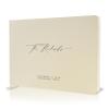 MUUJEE Personalized Guestbook in Cream - Premium Custom Modern Guest Book for Wedding Reception, Birthday Party or Events w/Bookmark Blank Pages for Signing, Extra Large 11.5 x 8.5 inches view 1