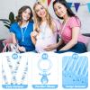 Coume 36 Pcs Shower Party Pacifiers Necklace Acrylic Pacifiers Party Favors Charm Necklace for Shower Decorations Gender Reveal Table Scatter(White, Blue) view 2