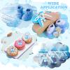 Coume 36 Pcs Shower Party Pacifiers Necklace Acrylic Pacifiers Party Favors Charm Necklace for Shower Decorations Gender Reveal Table Scatter(White, Blue) view 4