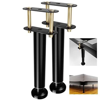 ruiru bro Adjustable Bed Frame Support Legs,Bed Center Slat Heavy Support Leg, Bed Slat Reinforcement Kit,Metal Bed Leg Risers for Bed Frame Replacement,More Stable, More Quiet(2pcs)