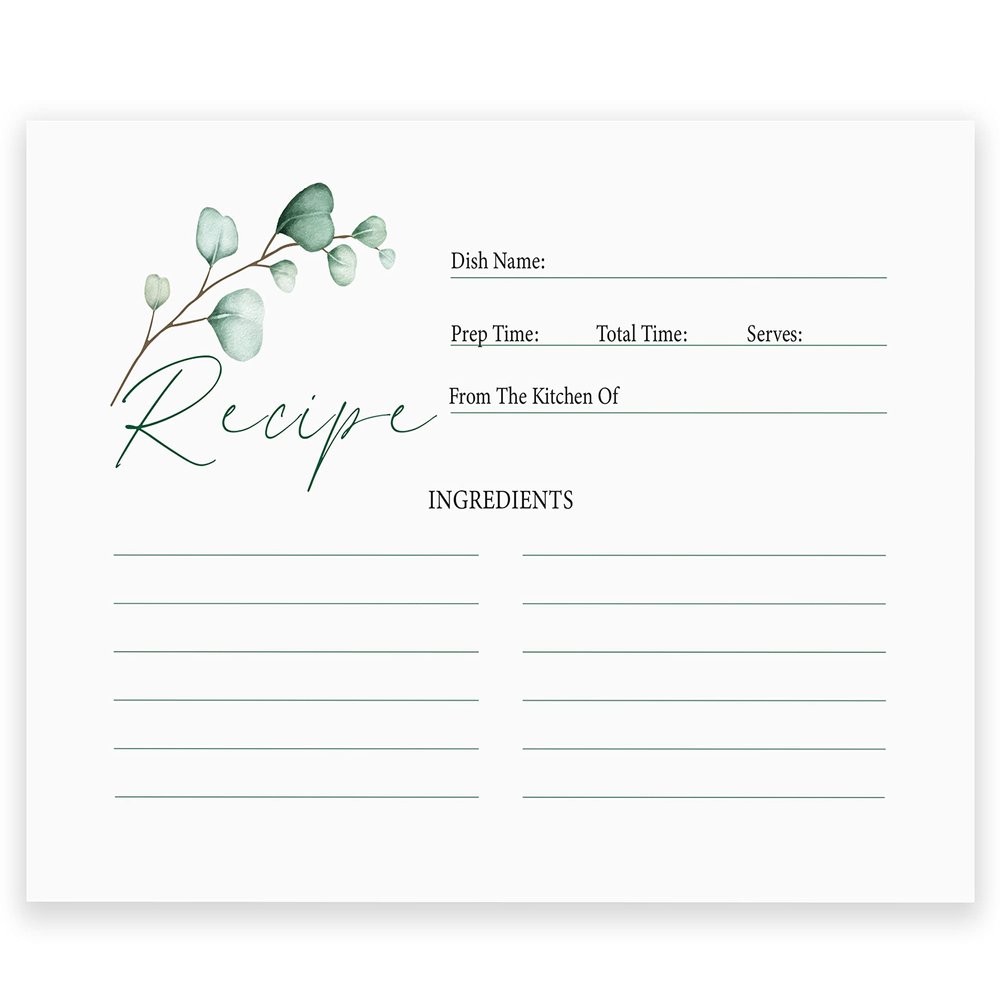 Premium Recipe Cards - Double Sided, 4x6 Inches Thick - Set of 50 Blank Cards - Ideal for Gifts & Occasions