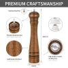 1Pack Wood Pepper Grinder, XWXO 10 Inch Salt Mill Pepper Shaker, Pepper Mill with Adjustable Ceramic Rotor - Oak Wood Pepper Grinder for Your Kitchen view 4