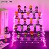 DIWNELEM 5 Tier Acrylic Risers - Acrylic Display Stands with Pink LED Light view 4